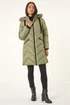 Roman Khaki Petite Contrast Zip Puffer Coat - 14 Image 1