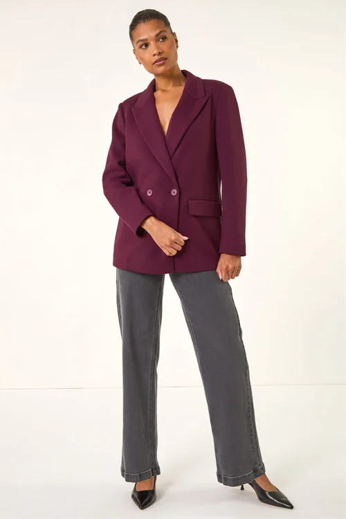 Roman Burgundy Premium Stretch Ponte Blazer - 14 Image 3