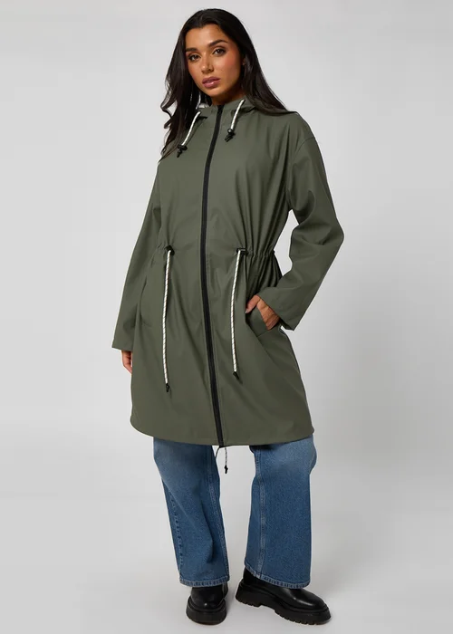 Urban Bliss Green Fishtail Rubberised Raincoat - 10 Image 2