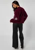 Urban Bliss Burgundy Floral Sequin Embroidery Jumper - Small/Medium Image 4
