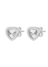 Golden Moments Sterling Silver Rhodium Plated Rainbow Heart and CZ Stud Earrings - One Size Image 1