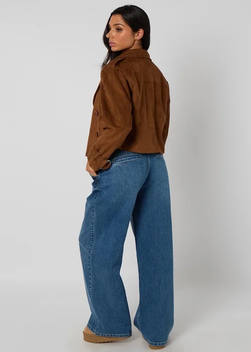 Urban Bliss Brown Cropped Suede Trench - 12 Image 4