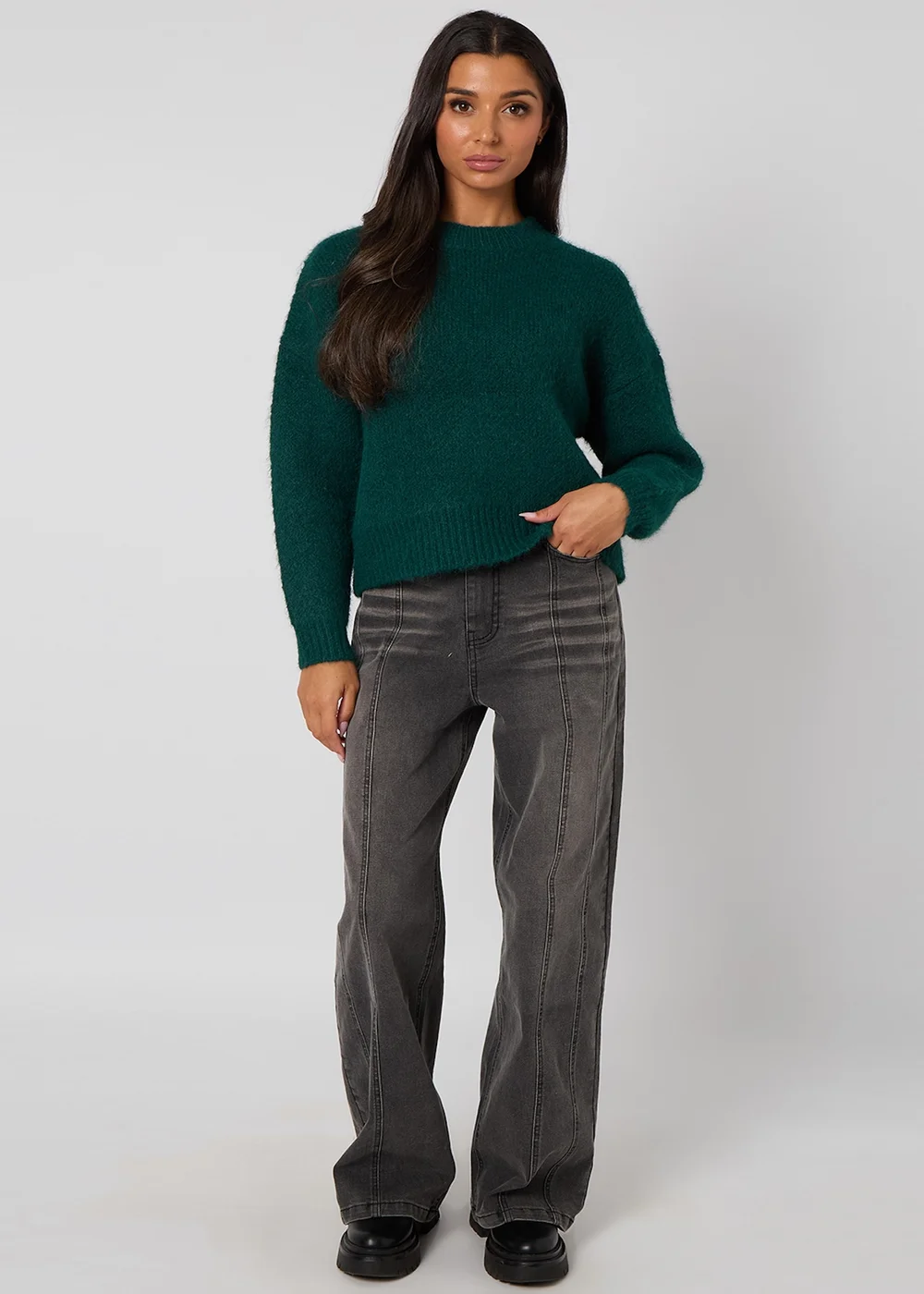 Urban Bliss Green Wool Blend Jumper - L Image 3