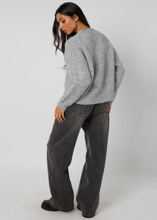 Urban Bliss Grey Wool-Blend Jumper - Large Image 4