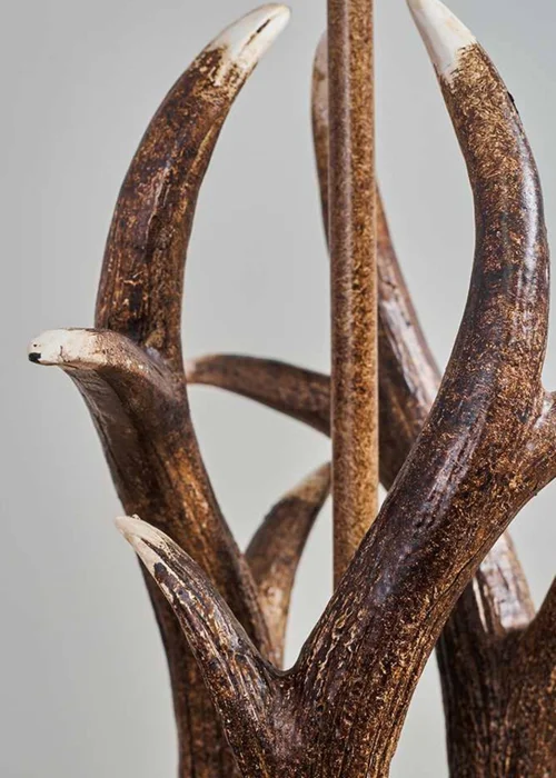 ValueLights Caribou Antler Natural Table Lamp with Black Shade - One Size Image 3