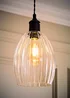 ValueLights Cheltenham Clear Ribbed Easy Fit Ceiling Light Shade - One Size Image 2