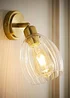 ValueLights Cheltenham Gold Adjustable Wall Spotlight Ribbed Shade - One Size Image 1