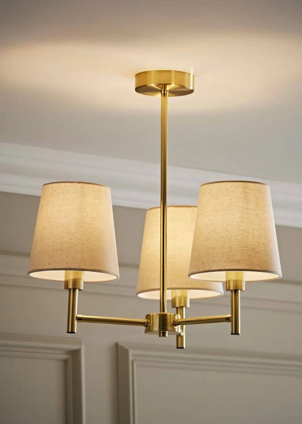 ValueLights Kincaid 3 Arm Gold Chandelier Ceiling Light - One Size Image 1