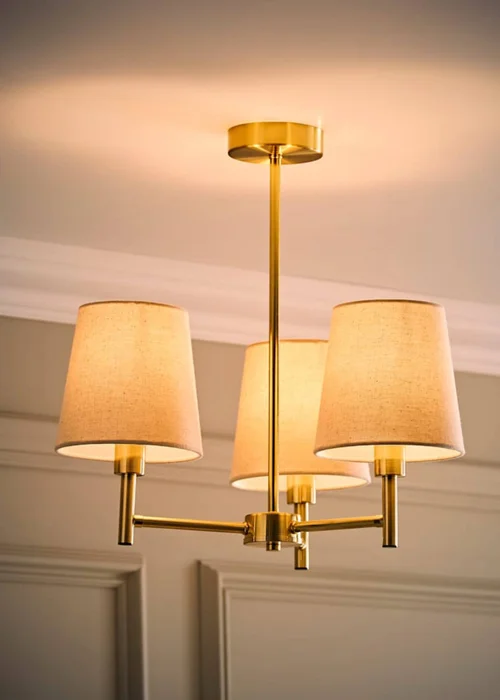 ValueLights Kincaid 3 Arm Gold Chandelier Ceiling Light - One Size Image 2
