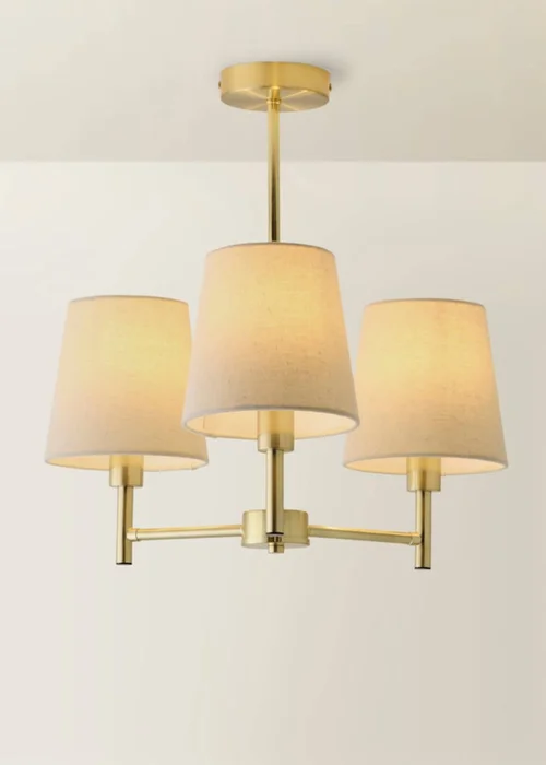 ValueLights Kincaid 3 Arm Gold Chandelier Ceiling Light - One Size Image 3