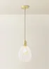 ValueLights Cheltenham Gold Ceiling Pendant Light Ribbed Shade - One Size Image 3