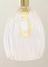 ValueLights Cheltenham Gold Ceiling Pendant Light Ribbed Shade - One Size Image 5
