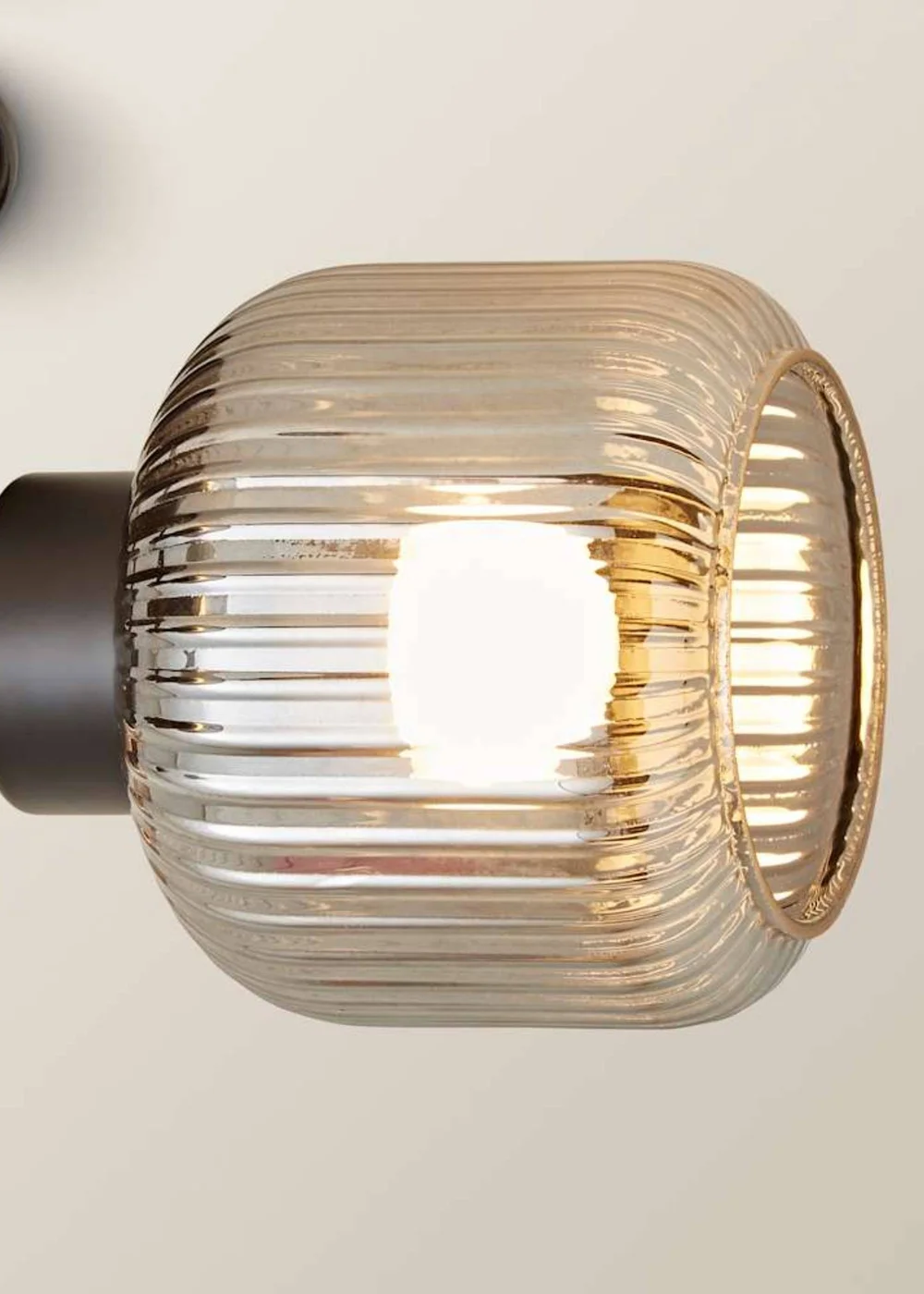 ValueLights Calpe 3 Way Black Ceiling Spotlight Ribbed Smoked Shades - One Size Image 4