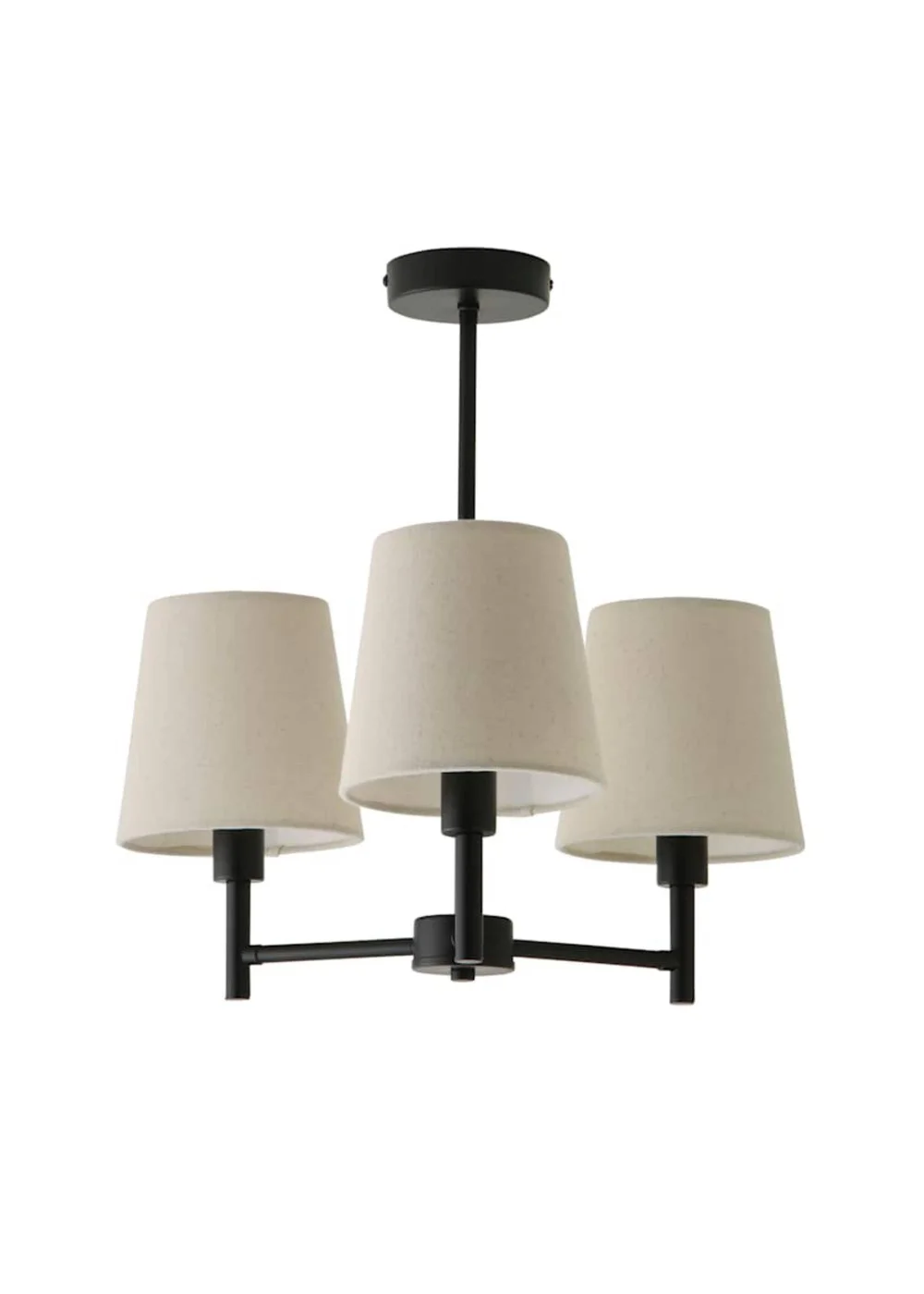 ValueLights Kincaid 3 Arm Black Chandelier Ceiling Light - One Size Image 3