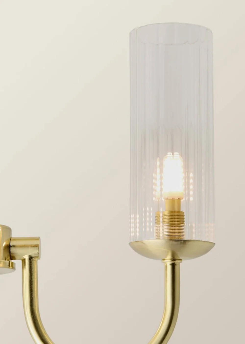 ValueLights Canya 3 Way Gold Ceiling Light Clear Ribbed Shades - One Size Image 5
