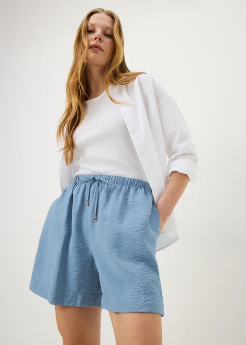 Dusky Blue Airflow Tied Shorts - 8 Image 1