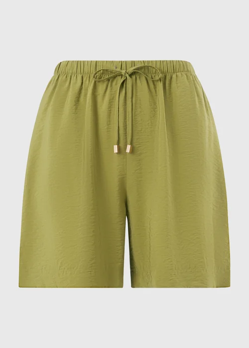 Olive Airflow Tied Shorts - 8 Image 4