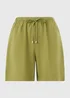 Olive Airflow Tied Shorts - 8 Image 4
