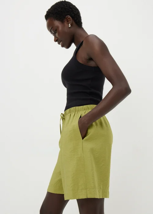 Olive Airflow Tied Shorts - 8 Image 2