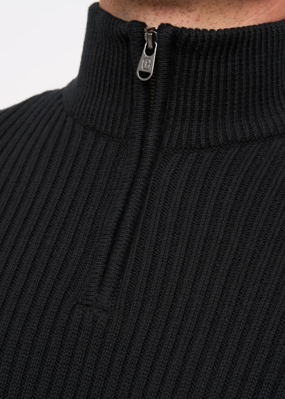 Crosshatch Black Havaline 1/4 Zip Knit - XXL Image 2
