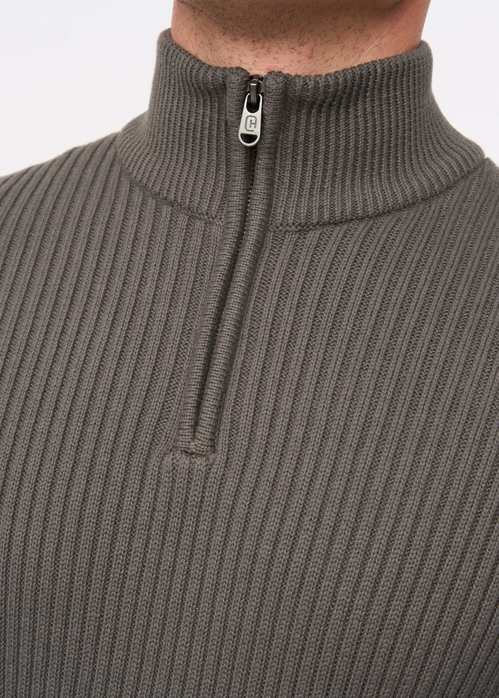 Crosshatch Charcoal Havaline 1/4 Zip Knit - XXL Image 2