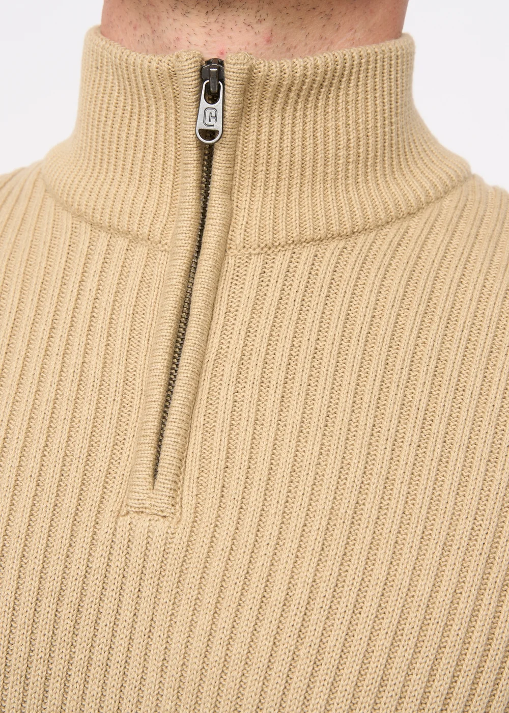 Crosshatch Stone Havaline 1/4 Zip Knit - Small Image 2