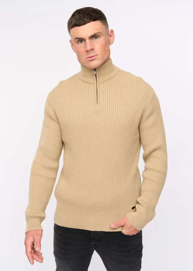 Crosshatch Stone Havaline 1/4 Zip Knit