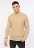 Crosshatch Stone Havaline 1/4 Zip Knit - Small Image 1