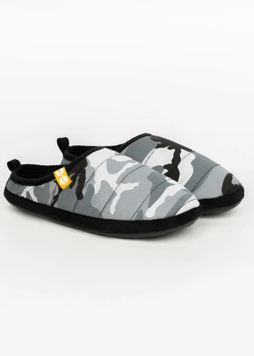 Crosshatch Black Camo Padfoot Slippers - Size 7-8 Image 1