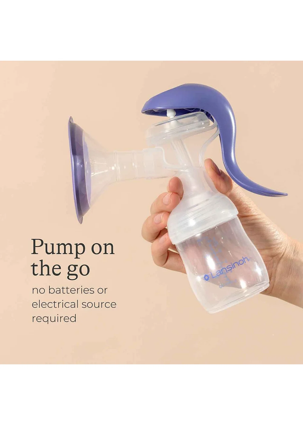 Lansinoh Clear Manual Breast Pump - One Size Image 3
