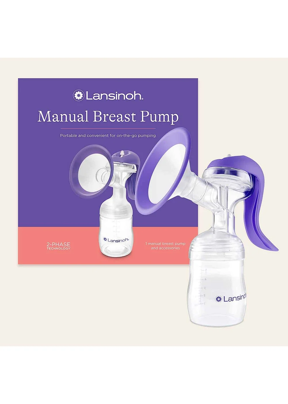 Lansinoh Clear Manual Breast Pump - One Size Image 1