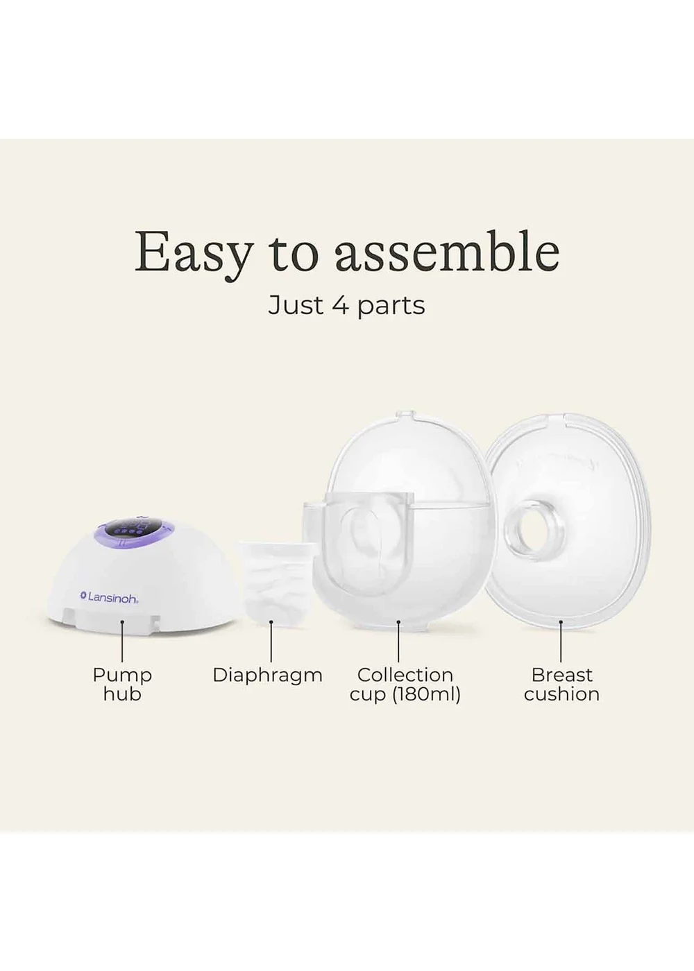 Lansinoh Clear Wearable Single Breast Pump - One Size Image 4