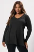 Yours Curve Black Ribbed Swing T-Shirt - Size 30-32 Clothing Image 1