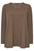 Yours Curve Mocha Brown Ribbed Swing T-Shirt - Size 22-24 Image 5