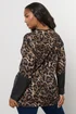 Yours Curve Brown Leopard Print Faux Leather Sleeve Top - Size 26-28 Clothing Image 3