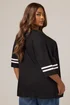 Yours Curve Black 'Milano 95' Varsity Oversized T-Shirt - Size 16 Clothing Image 3
