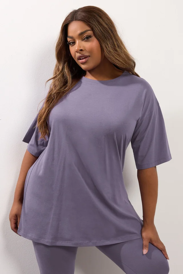 Yours Purple Relaxed Longline T-Shirt