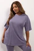 Yours Purple Relaxed Longline T-Shirt - Size 18 Clothing Image 1