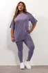 Yours Purple Relaxed Longline T-Shirt - Size 18 Clothing Image 2