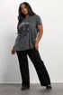 Yours Grey Floral 'Romance' Embellished Slogan T-Shirt - Size 14 Clothing Image 3