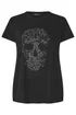 Yours Black Skull Embellished Graphic T-Shirt - Size 22-24 Image 5
