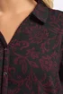 Yours Curve Black Floral Print Textured Shirt - Size 22-24 Image 4