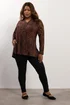 Yours Curve Brown Leopard Print Textured Shirt - Size 38-40 Clothing Image 2
