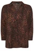 Yours Curve Brown Leopard Print Textured Shirt - Size 38-40 Clothing Image 5