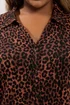 Yours Curve Brown Leopard Print Textured Shirt - Size 38-40 Clothing Image 4