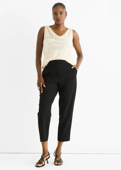 Gini London Champagne Sequin Cowl Neck Cami Top - 10 Image 1