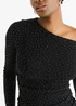 Gini London Black Diamante Slash Neck Top - 8 Image 3