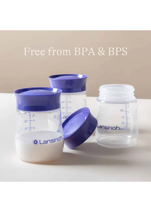 Lansinoh Clear Plastic Milk Storage Bottles 4 Pack - One Size Image 3