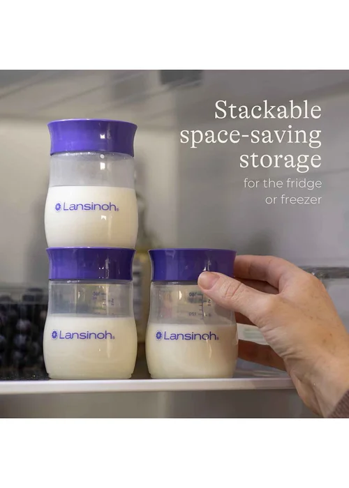 Lansinoh Clear Plastic Milk Storage Bottles 4 Pack - One Size Image 4