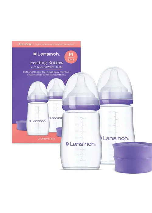 Lansinoh Feeding Bottle 240ml 2 Pack - One Size Image 1
